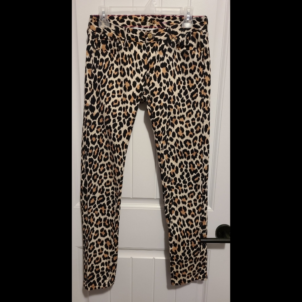 Kate Spade leopard cheetah jeans pants 28 Broome street